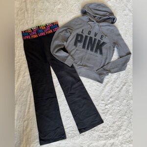 PINK Victoria's Secret Gray Hoodie and Leggings Bundle